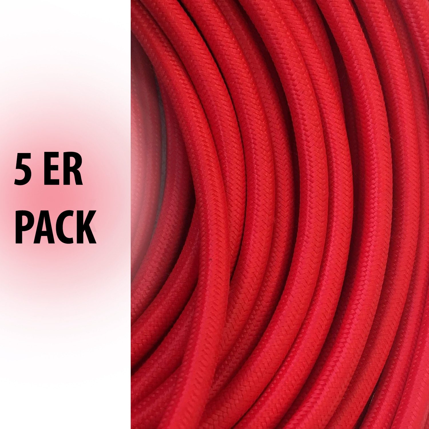 Kopp 3-adrig Textilkabel 2m Stoffkabel Lampen-Verbindungskabel, (200 cm), Länge 2 Meter