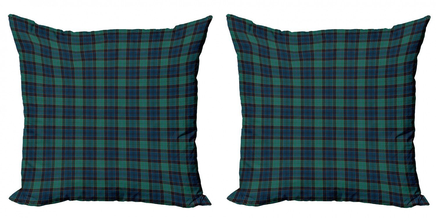 Doppelseitiger Digitaldruck, Scottish Folklore-Muster (2 Accent Stück), Kissenbezüge Modern Abakuhaus Schottenkaro