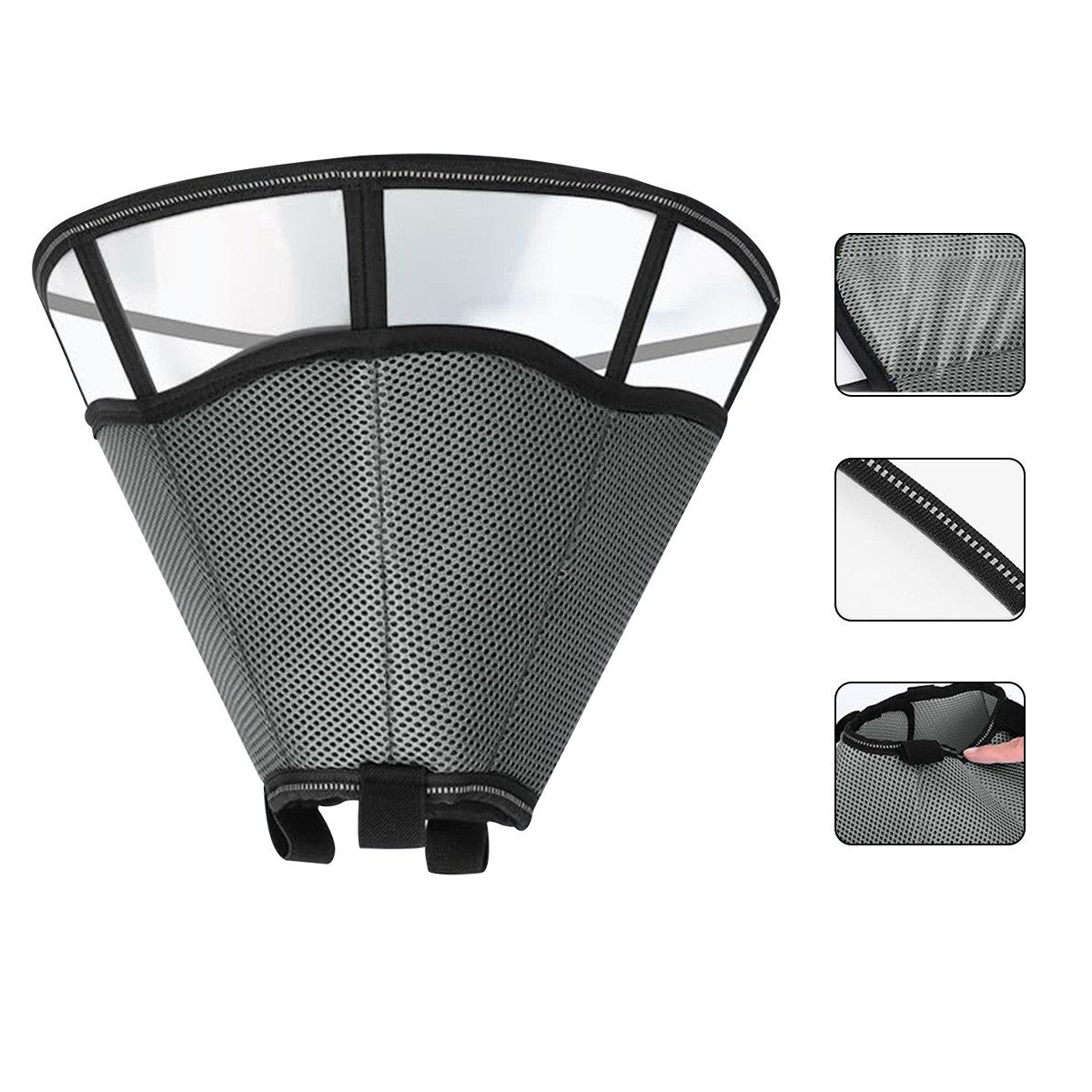 Novzep Schutzkragen Hundehalskrause XL,Graue Hundehalsband,atmungsaktiv,mehrere Größen, leicht und bequem,schützendes Halskrause