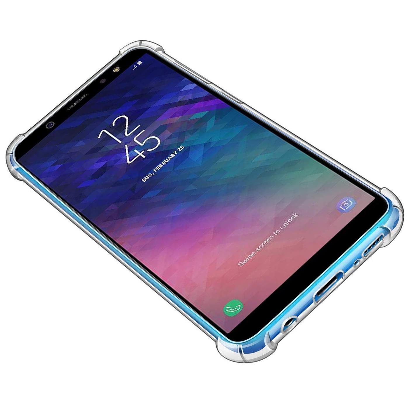 CoolGadget Handyhülle Anti Shock Rugged Case für Samsung Galaxy A6 Plus 6 Zoll, Slim Cover mit Kantenschutz Schutzhülle für Samsung A6 Plus Hülle