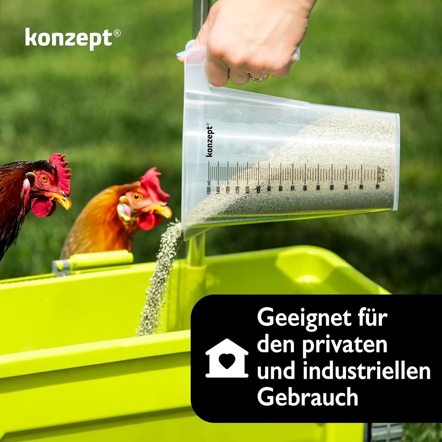 KONZEPT Messbecher Verschiedene Größen zur Wahl, (Litermaß, Kunststoff), Ideal für Küche, Garten, Werkstatt, Transparent – Bild 3 von 5