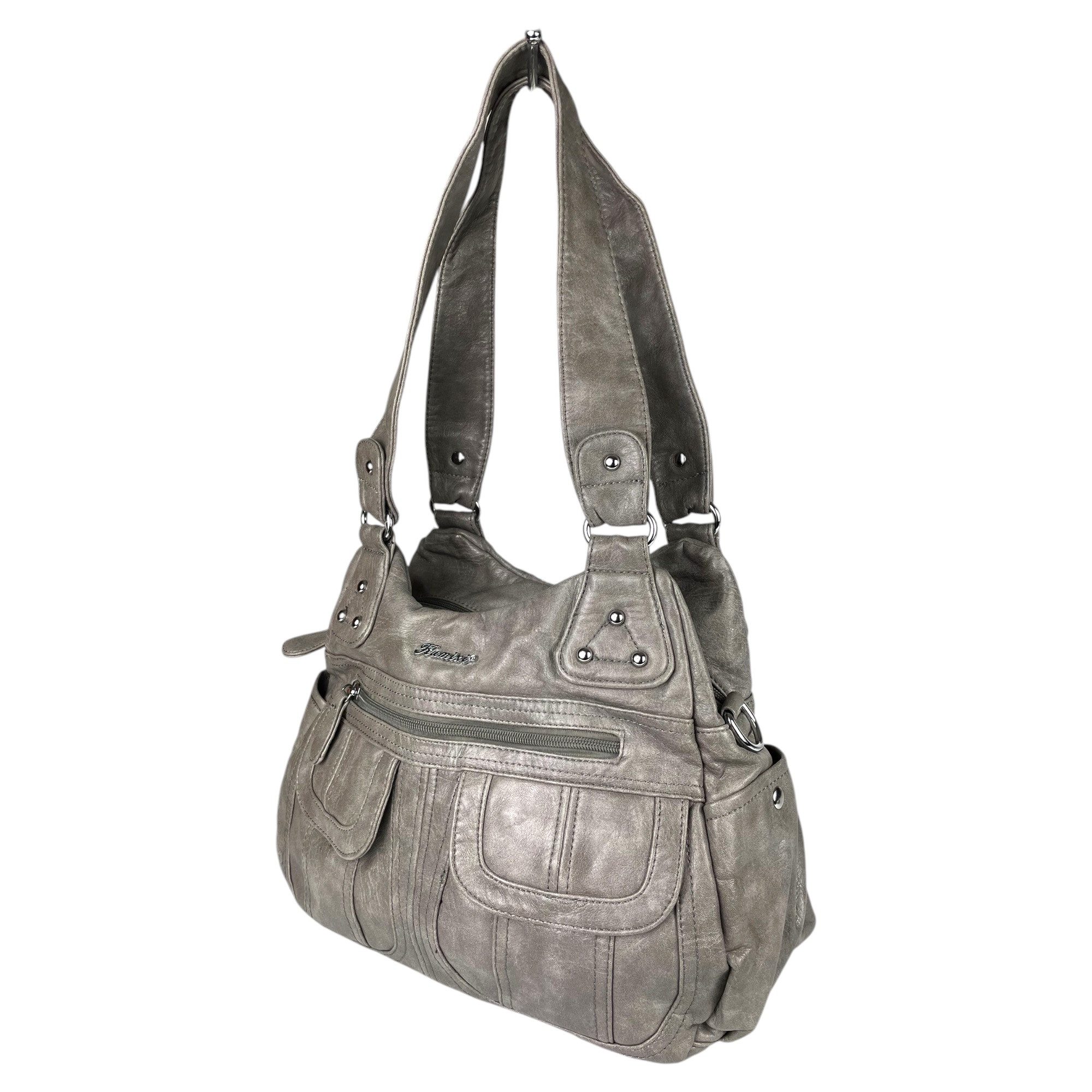 Taschen4life Schultertasche Damen Handtasche, Schultertasche AK22134, 2x Hauptfach, abnehmbarer Trageriemen, Innen- und Außenfächer