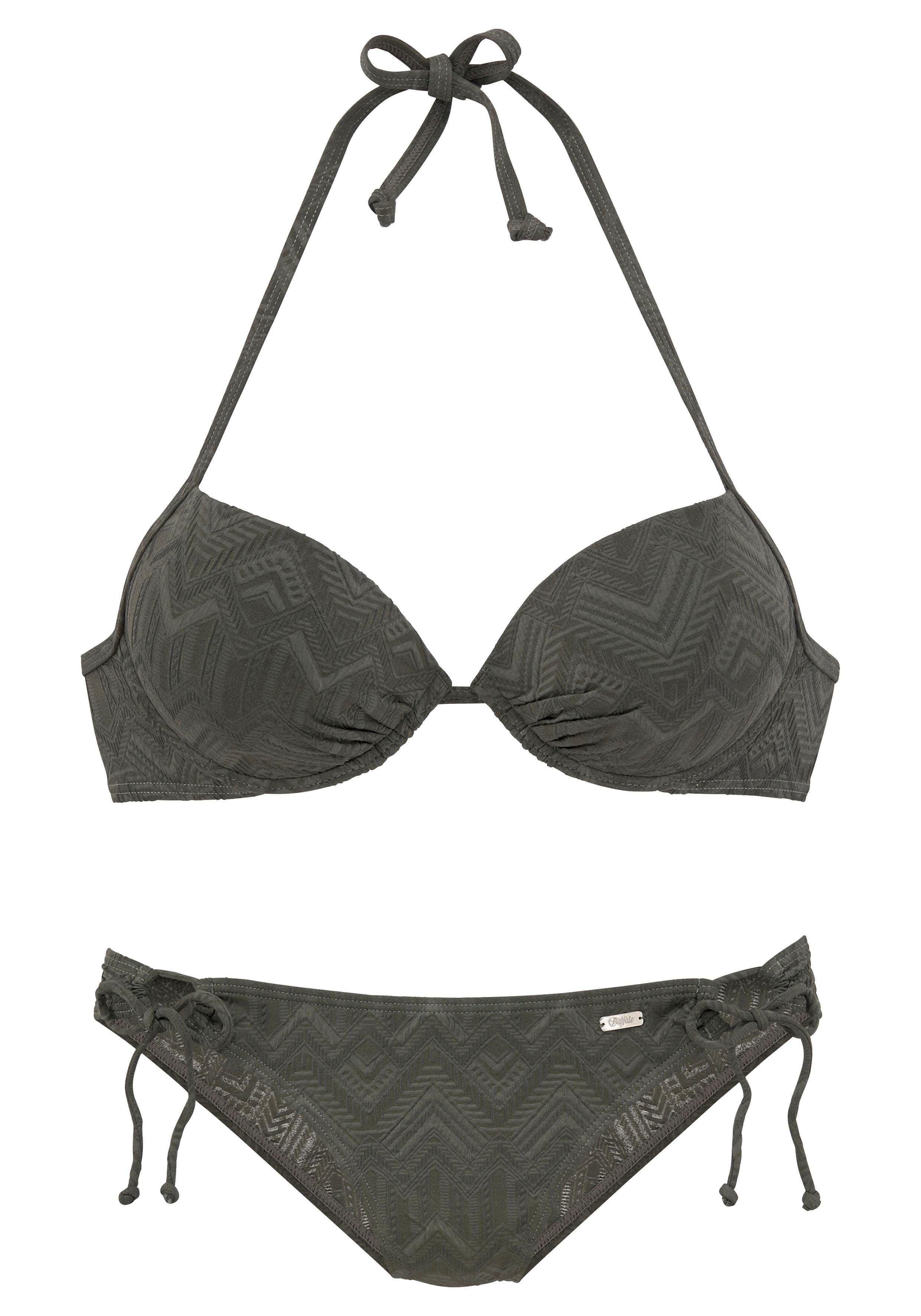 Buffalo Push-Up-Bikini mit modischer Struktur oliv