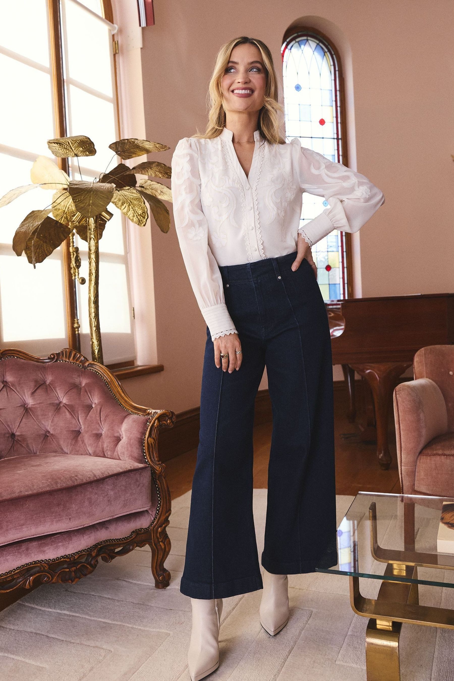 Love & Roses Weite Jeans Love & Roses Jeans mit weitem Bein, Regular (1-tlg)