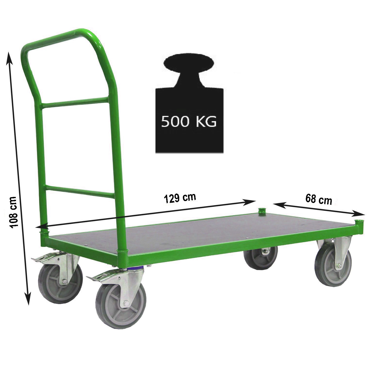 Transportwagen Plattformwagen Profi XL Tragkraft 500kg 119x59 cm Handwagen Paketwagen