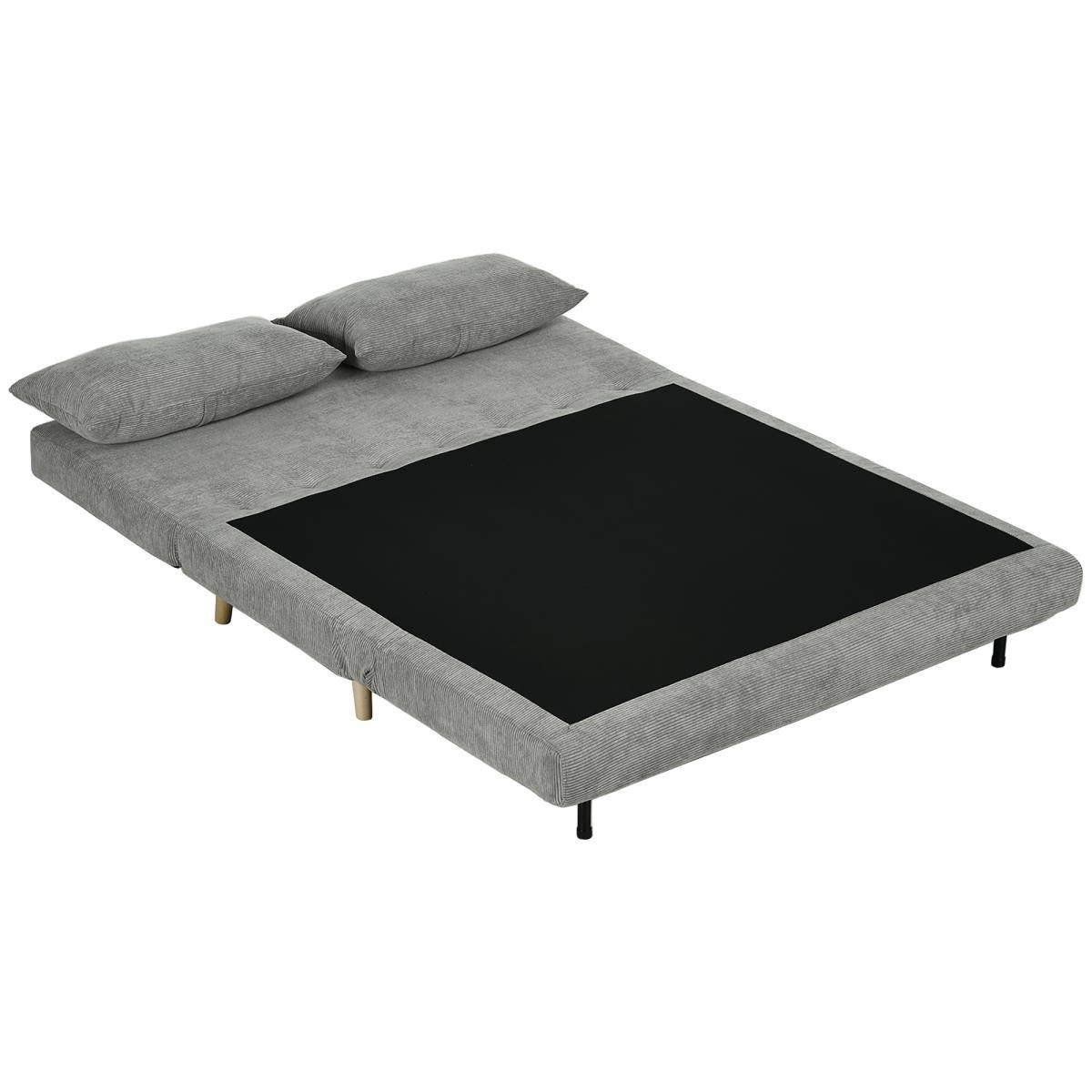 FELIXLEO Schlafsofa Schlafsofa Gästebett 3-fach verstellbare Rückenlehne bis 120 kg Grau, 1 Teile