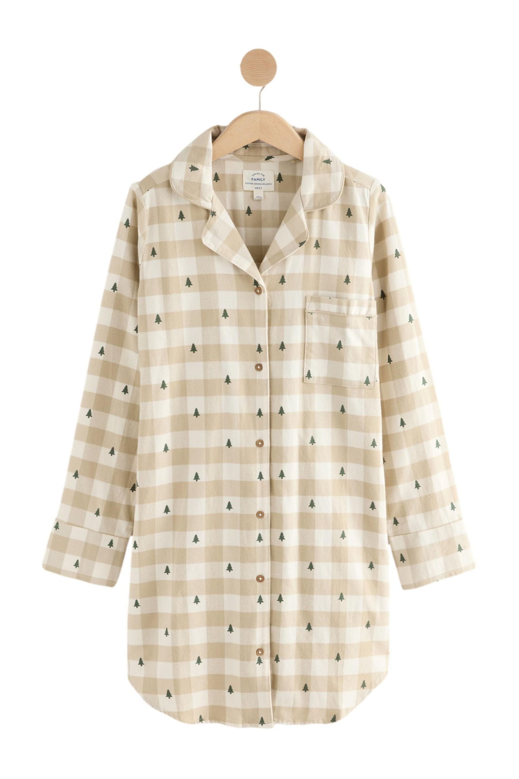 Next Nachthemd Kariertes Nachthemd mit Weihnachtsbaummotiv (1-tlg) günstig online kaufen