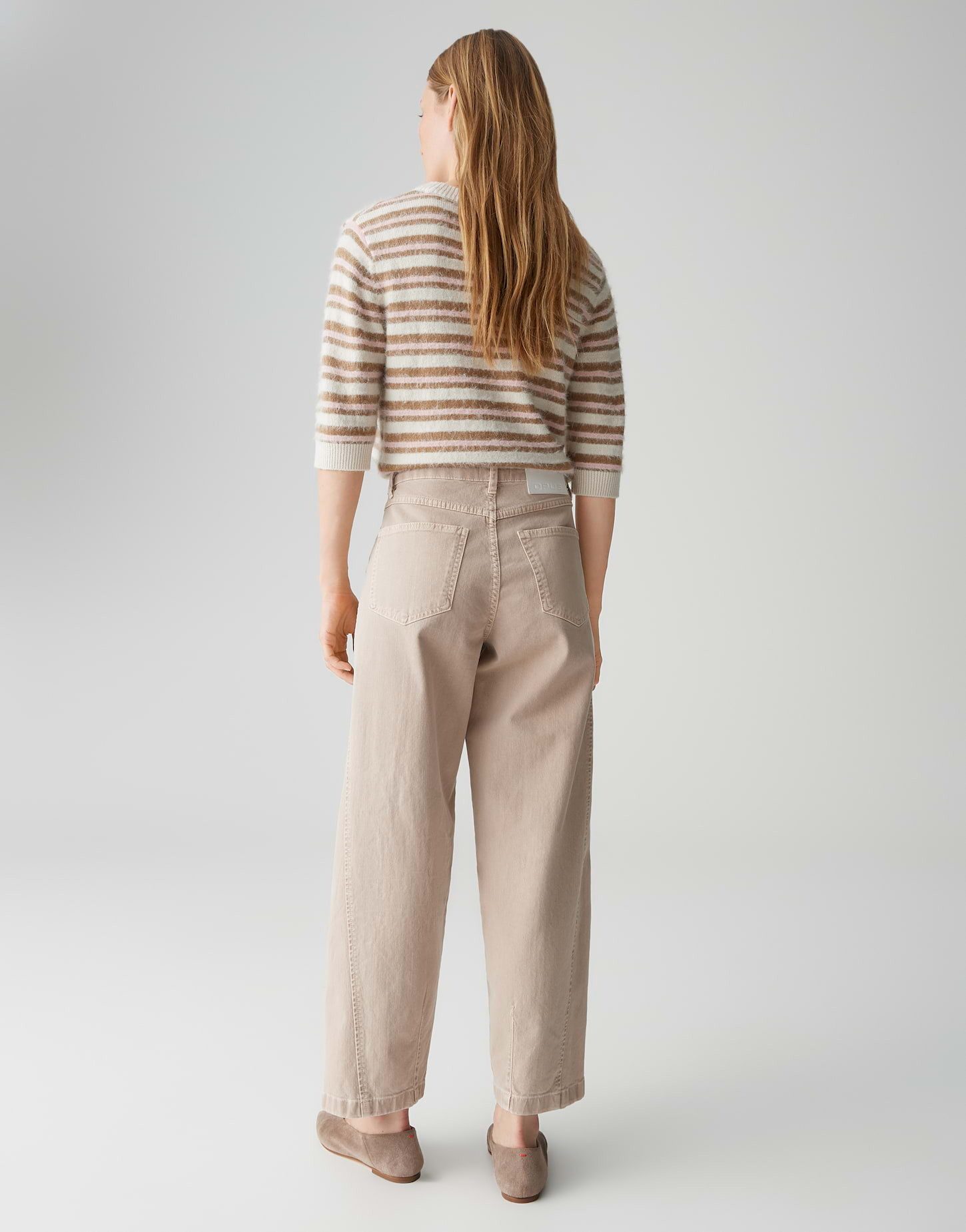 OPUS Relax-fit-Jeans LOLAH EDGY Barrel aus BCI Cotton Mix Mid Rise ovales Bein, fester Griff