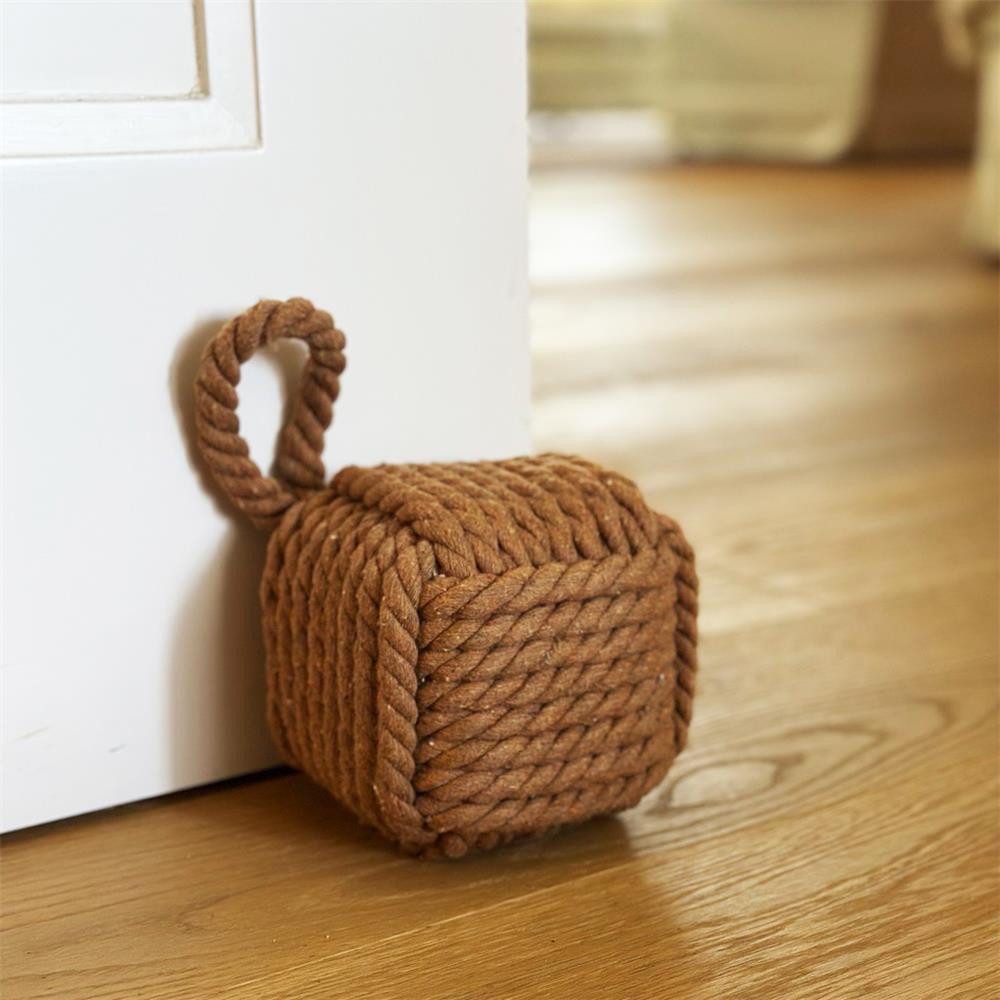 BOLTZE GRUPPE Türstopper Square Würfel Beige 2er Set, dekorativer Türstopper Fensterstopper als Würfel in Beige 2 Stück – Bild 3 von 5