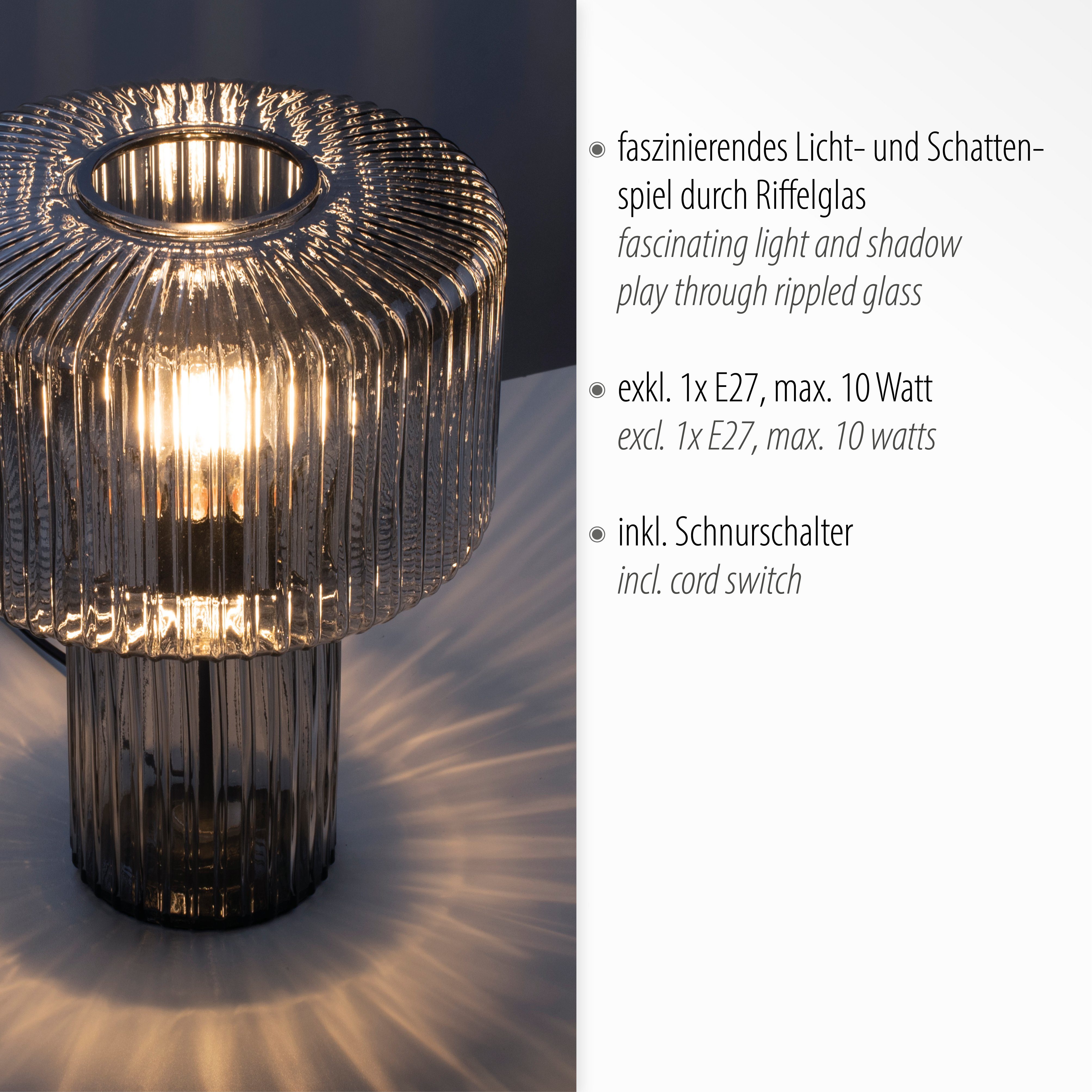Paul Neuhaus Tischleuchte FUNGUS, ohne Leuchtmittel, ExklusiveE27, Schalter, Schnurschalter – Bild 5 von 5