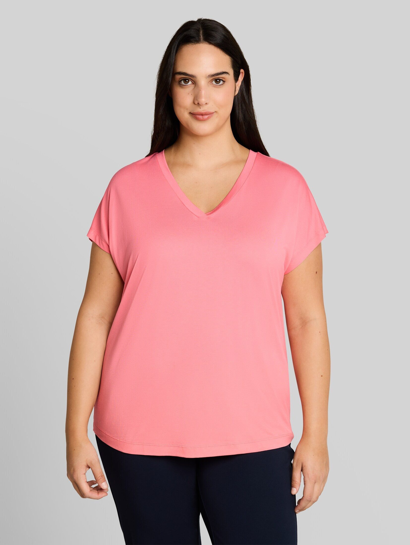 TOM TAILOR PLUS T-Shirt T-Shirt Plus Size - T-Shirt mit V-Ausschnitt