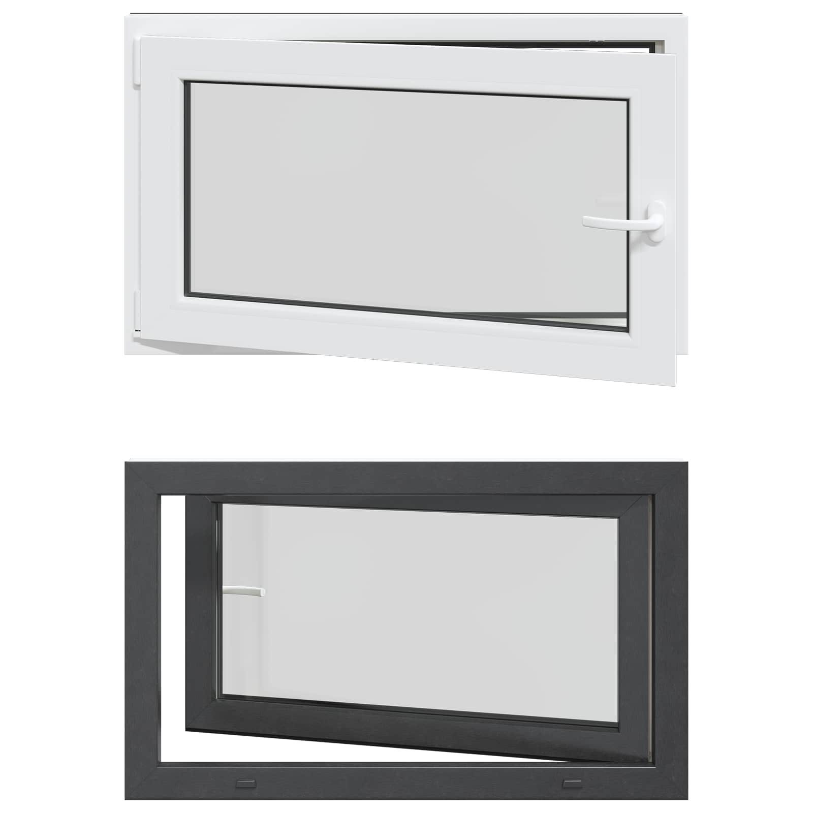 vidaXL Fenster Kellerfenster Innenseite Farbe Weiß RISOR 100 x 60 cm, (1 St)