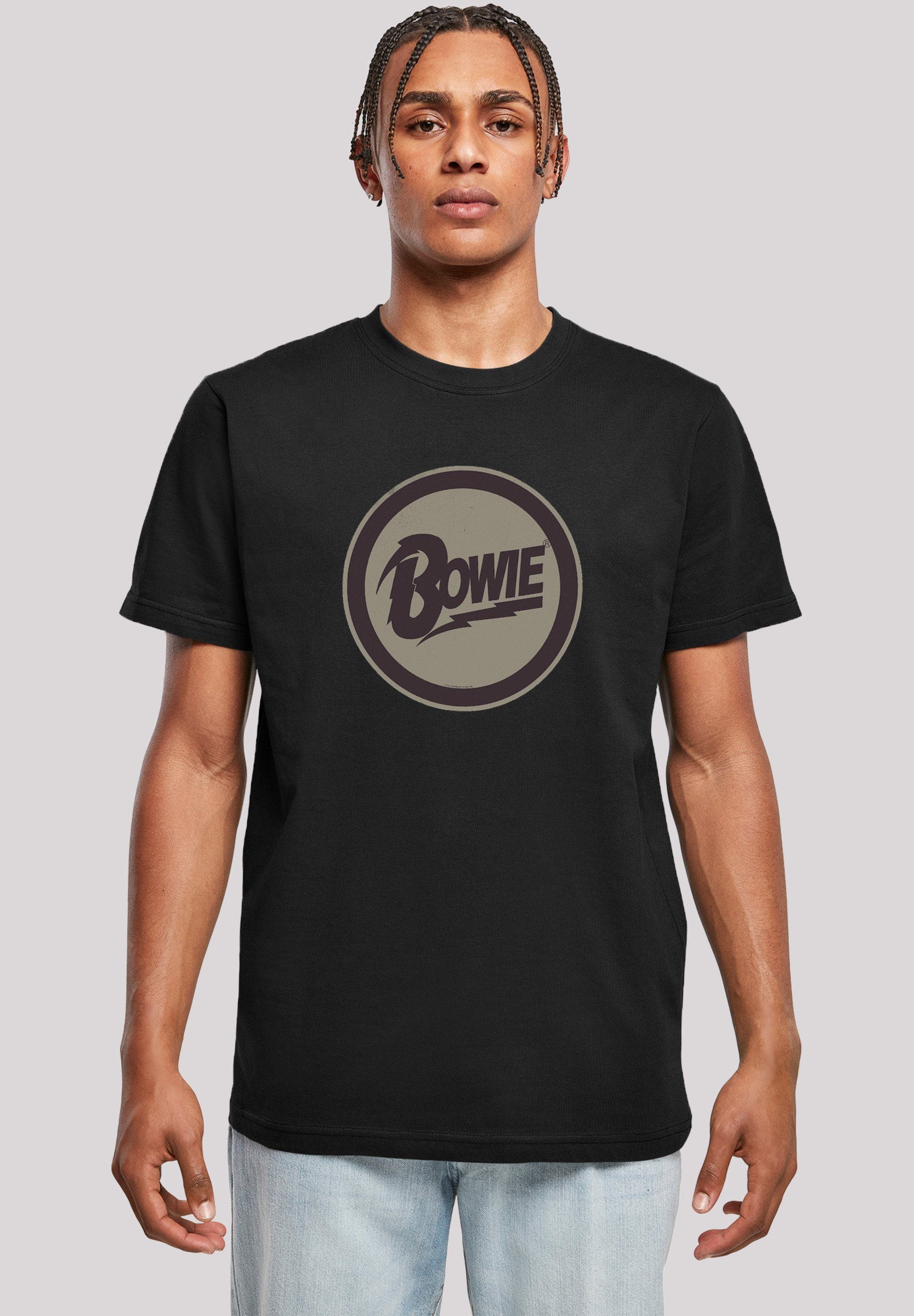 F4NT4STIC T-Shirt David Bowie Logo Herren,Premium Merch,Regular-Fit,Basic,Bandshirt schwarz