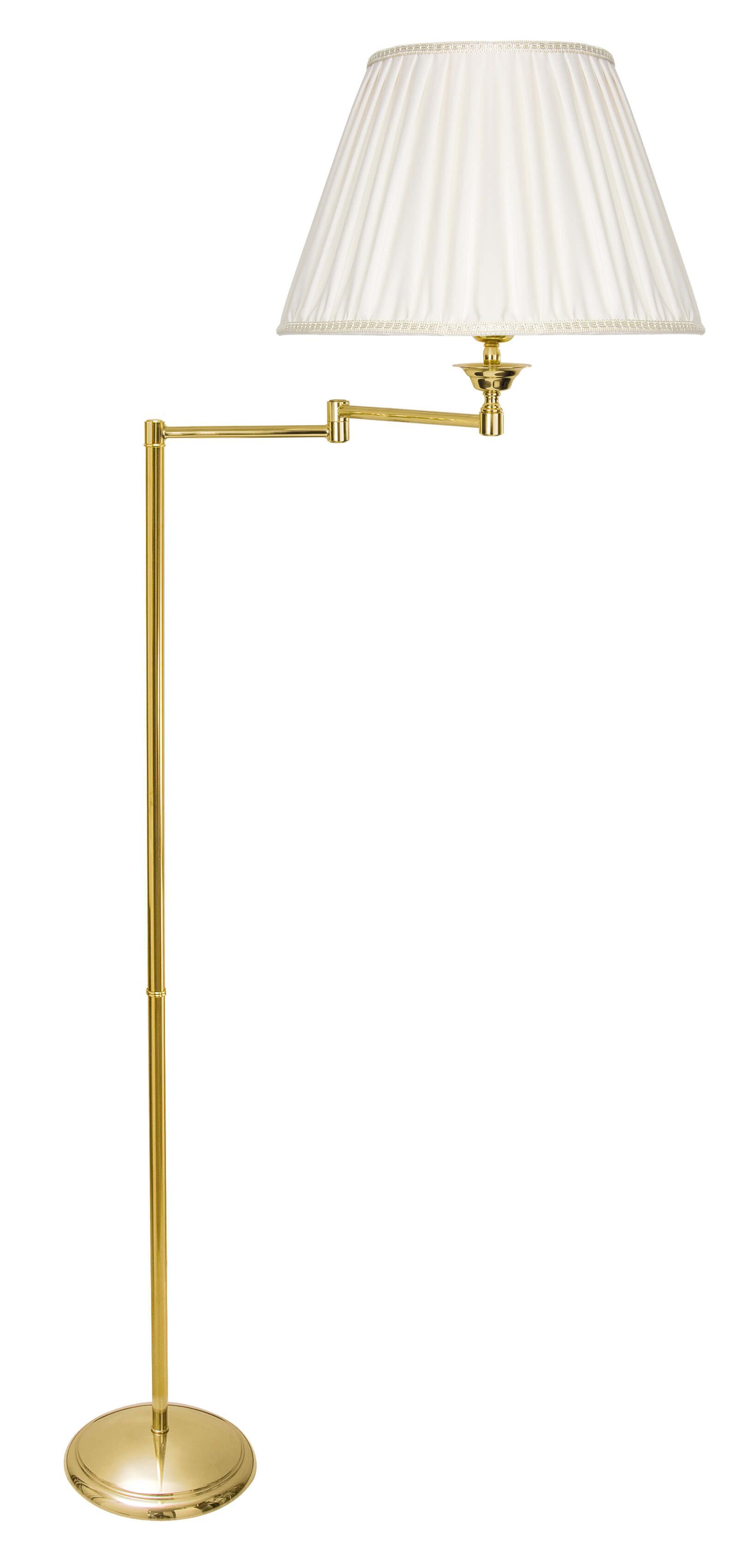 Gold H:140cm ohne Lesearm mit Stehleuchte 24 Stehlampe E27 Messing Licht-Erlebnisse Wohnzimmer Karat Leuchtmittel, ELEGANT,