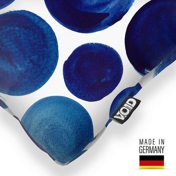 Kissenbezug, VOID (1 Stück), Sofa-Kissen Dots Blau Weiss Wasserfarben Malerei Muster gemustert Wasser gepunktet Küche Bad Sommer Meer Nordsee Ostsee See