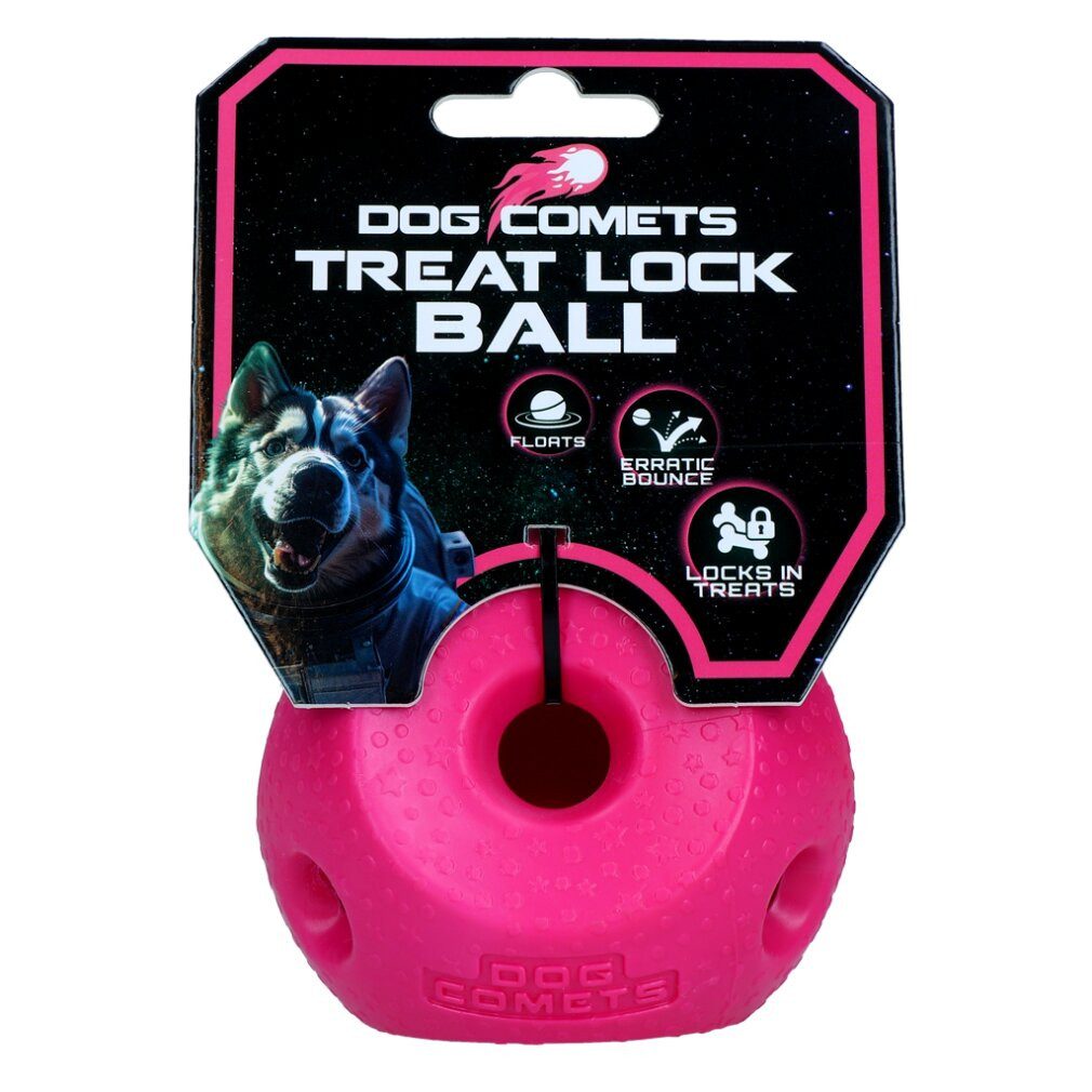 Holland Animal Care Tierquietschie Dog Comets Treat Lock Ball Rosa