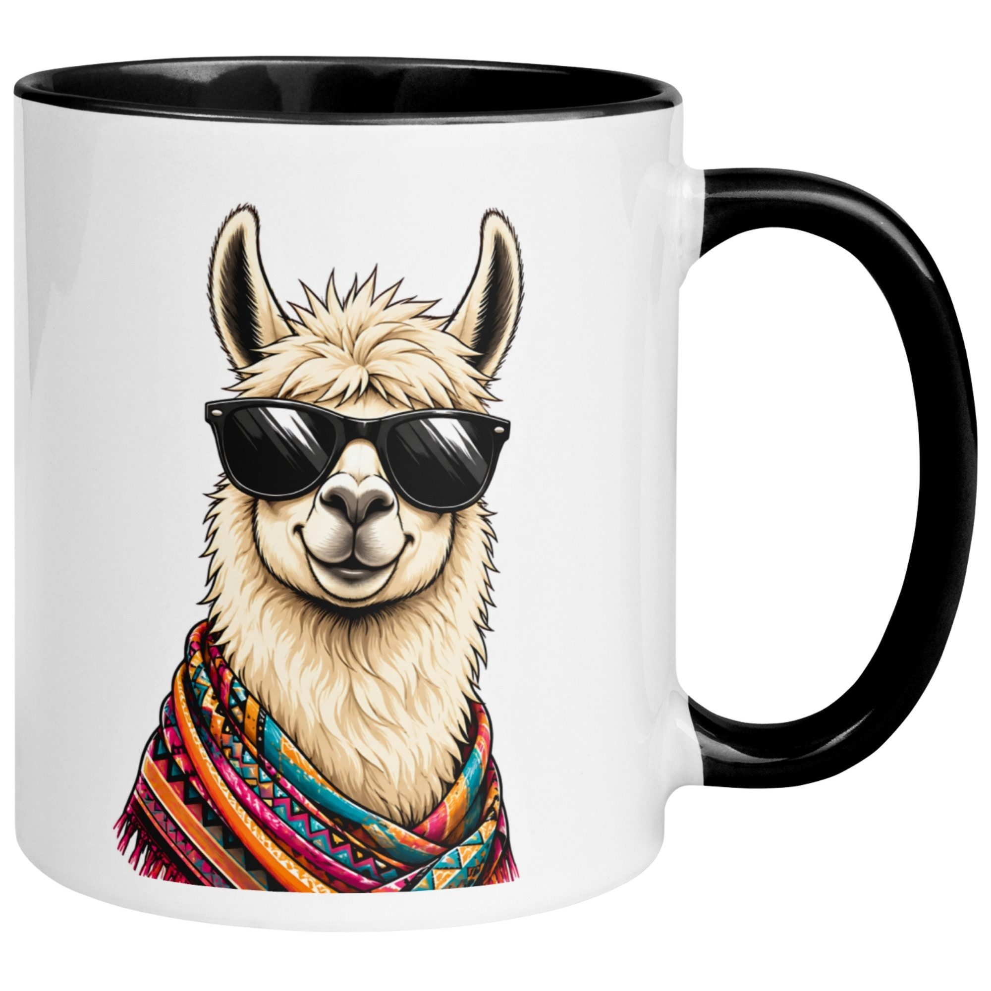 Momentals Tasse Lama – „Cooles Lama mit Sonnenbrille“ – lustiger Geschenk Becher, Gratis Versand · Links-&Rechtshänder · Spülmaschinenfest