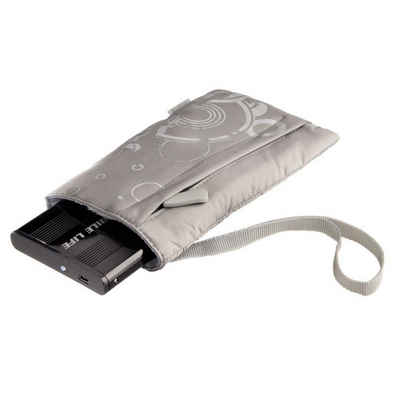 Hama Festplattentasche Tasche Print Grau Case Schutz-Hülle Bag Cover, Tragegurt Aufbewahrung 2,5" Zoll externe HDD tragbare Festplatte PC