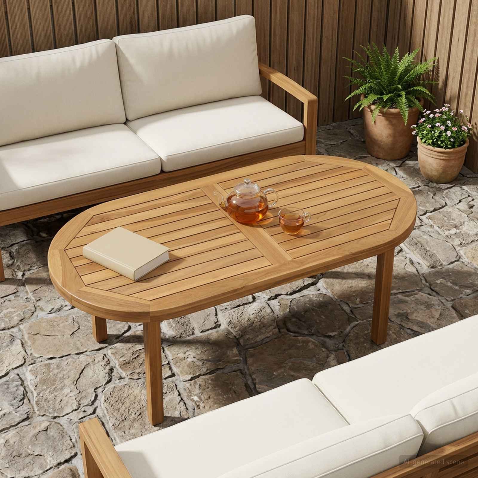 vidaXL Tischplatte Tischplatte Oval Massives holz Natur (1 St)