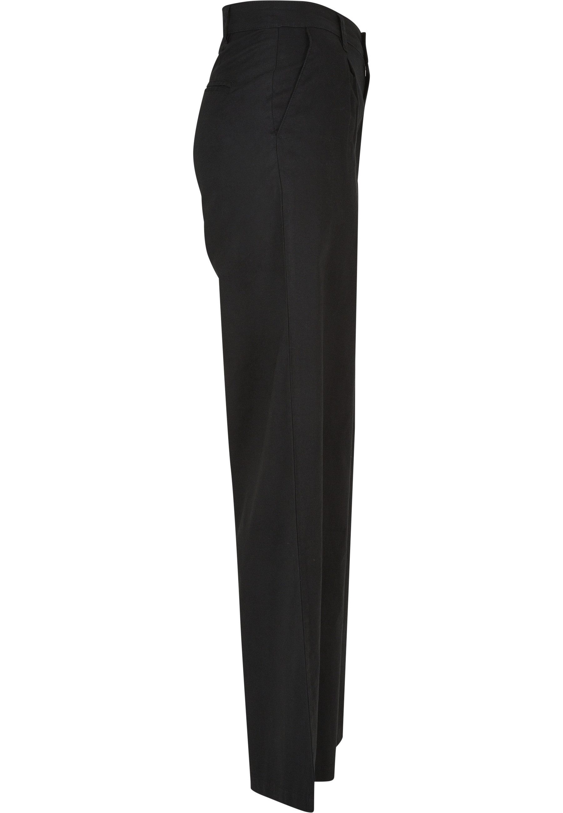 URBAN CLASSICS Trainingshose Urban Classics Damen Ladies High Linen Mixed Wide Leg Pants (1-tlg)