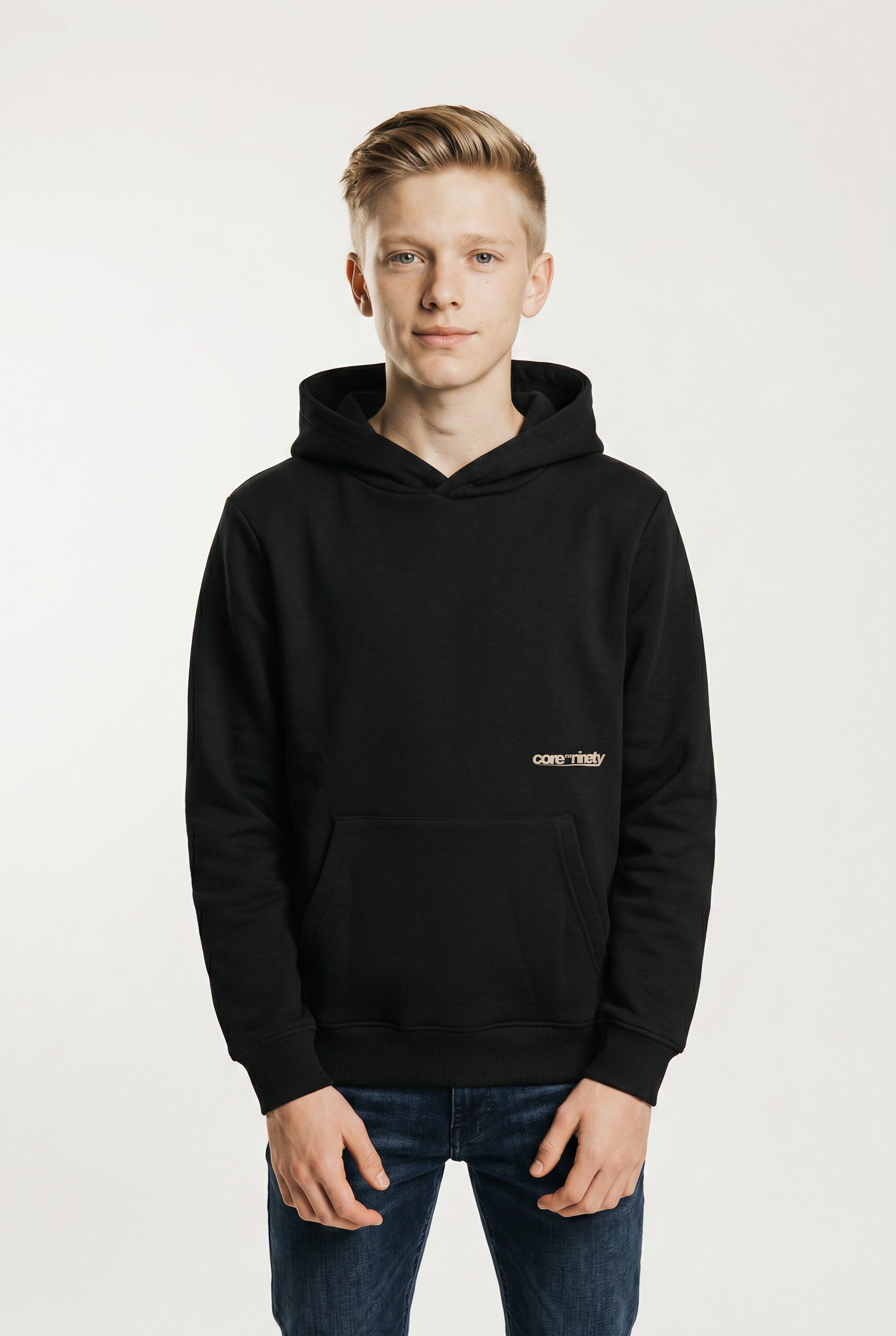 Jack & Jones Junior Kapuzensweatshirt JCOGRID SWEAT HOOD JNR mit kleinem Brust- und großem Rückenmotiv
