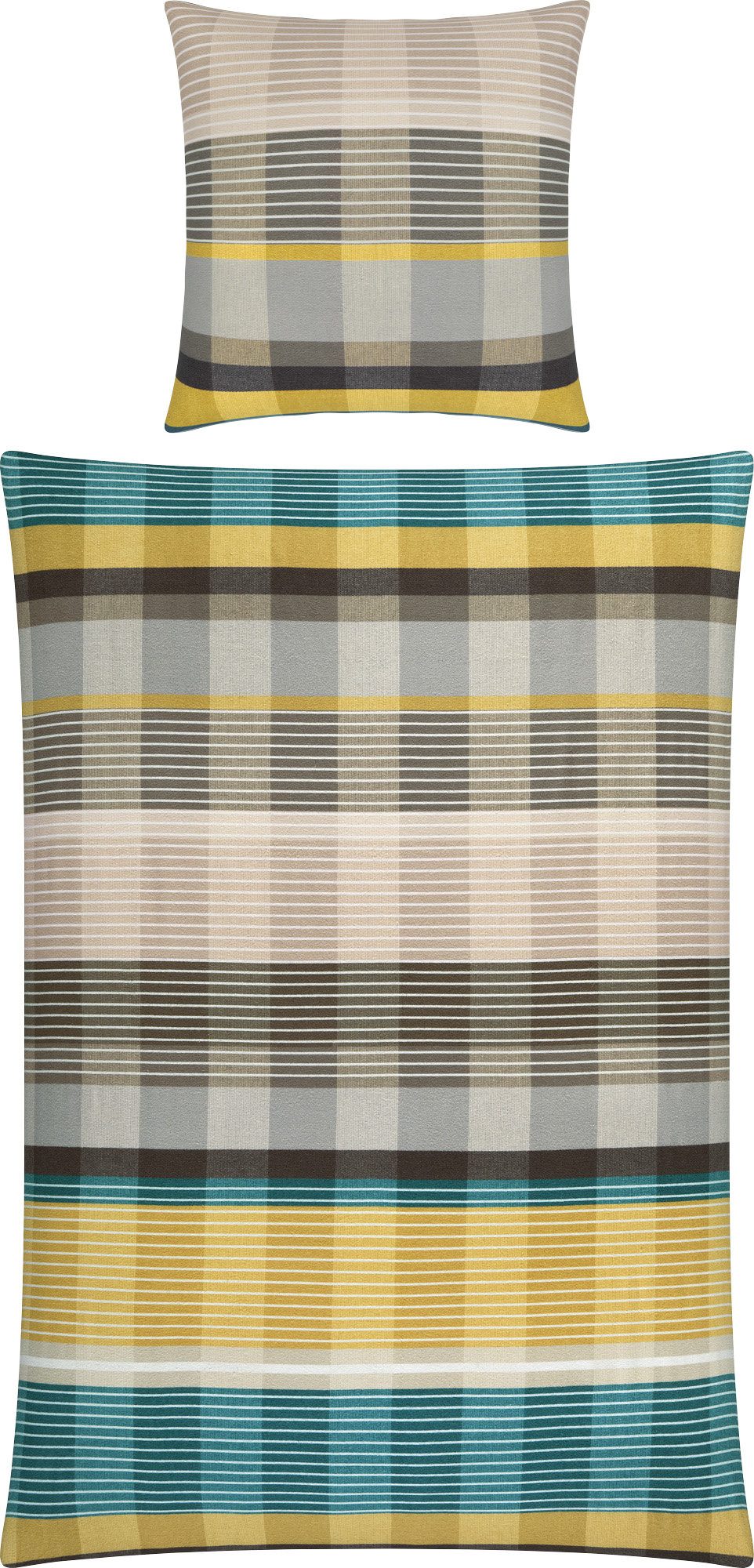 Erwin Müller Bettwäsche Bettwäsche Mix & Match "Karo", Biber, Karo günstig online kaufen