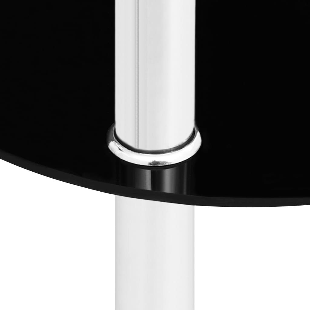 vidaXL Beistelltisch Beistelltisch mit 2 cm Ablagen Transparent Hartglas 38x38x50 (1-St)
