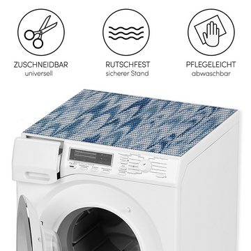 matches21 HOME & HOBBY Antirutschmatte Waschmaschinenauflage Wellen blau rutschfest 65 x 60 cm, Waschmaschinenabdeckung als Abdeckung für Waschmaschine und Trockner