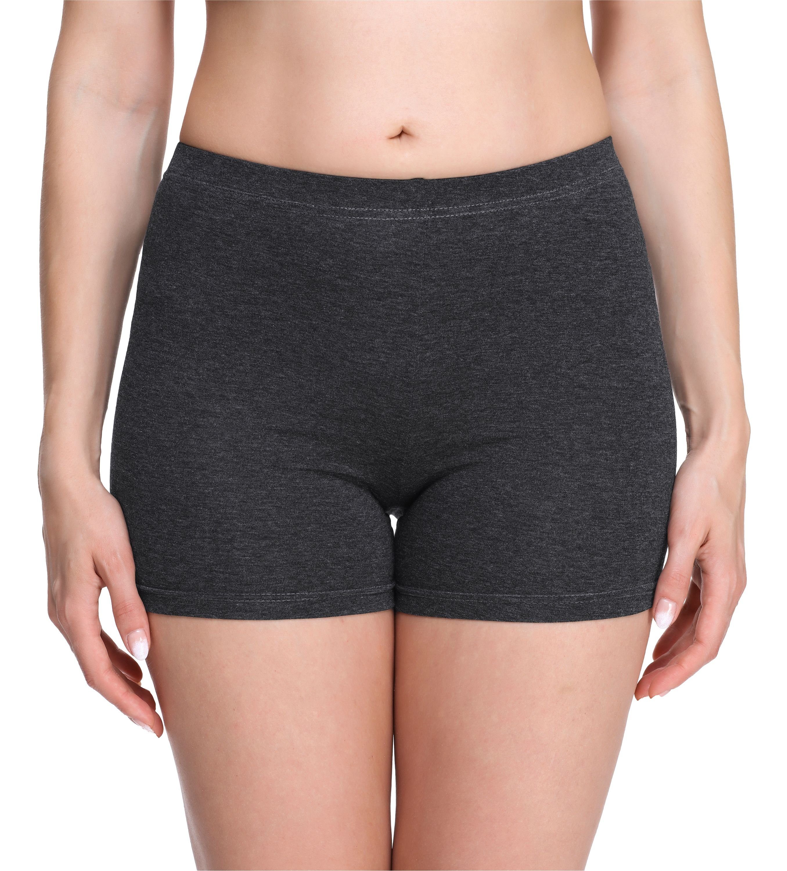 Merry Style Leggings Damen Shorts Radlerhose Unterhose Hotpants Boxershorts MS10-283 (1-tlg) elastischer Bund Dunkelmelange