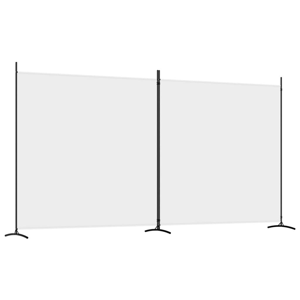 vidaXL Paravent 348 x 180 cm 2-tlg Paravent Weiß 348x180 cm Stoff Spanische Wand Sicht