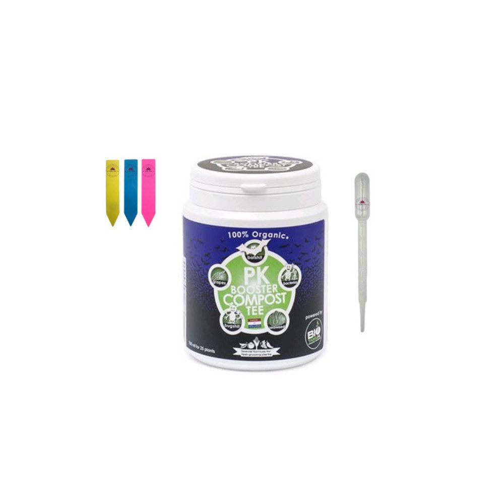 BIOTABS.NL Pflanzendünger BioTabs Pk Booster Compost Tea, PK Booster Compost Tea 650g inkl. Zubehör, Pulver zur Teezubereitung