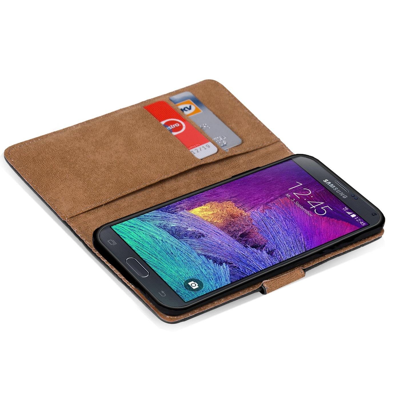 CoolGadget Handyhülle Book Case Handy Tasche für Samsung Galaxy Note 4 5,7 Zoll, Hülle Klapphülle Flip Cover für Samsung Note 4 Schutzhülle stoßfest
