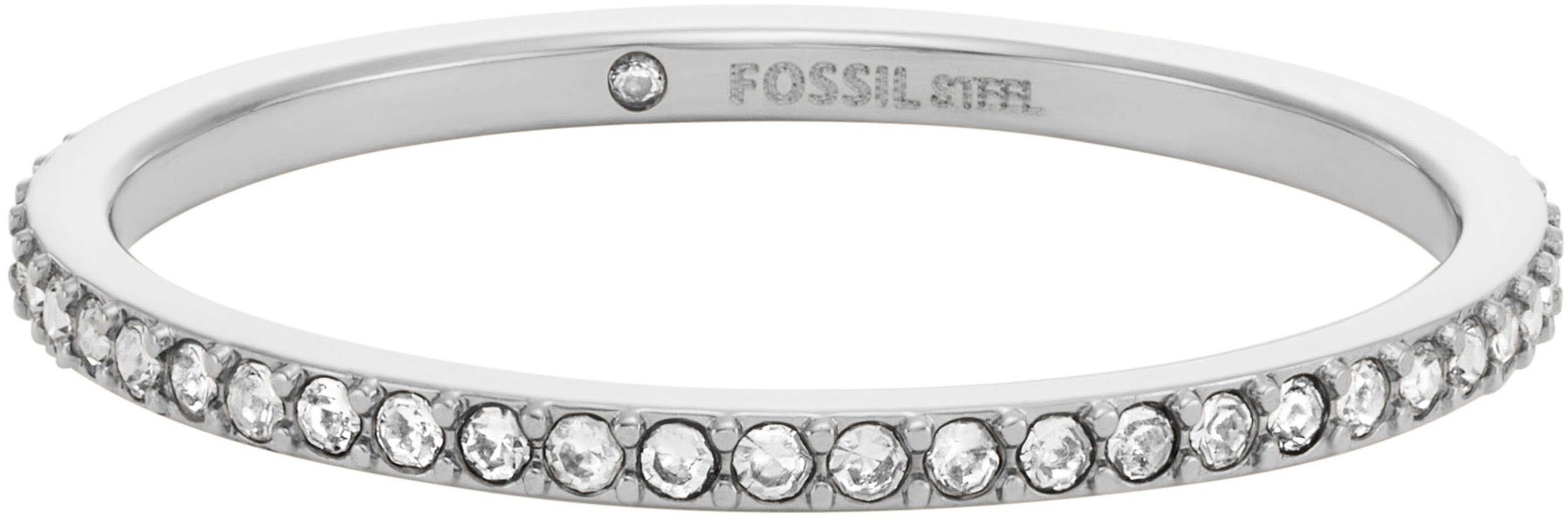 Fossil Fingerring Schmuck Geschenk Edelstahl Ring JEWELRY, mit Glasstein