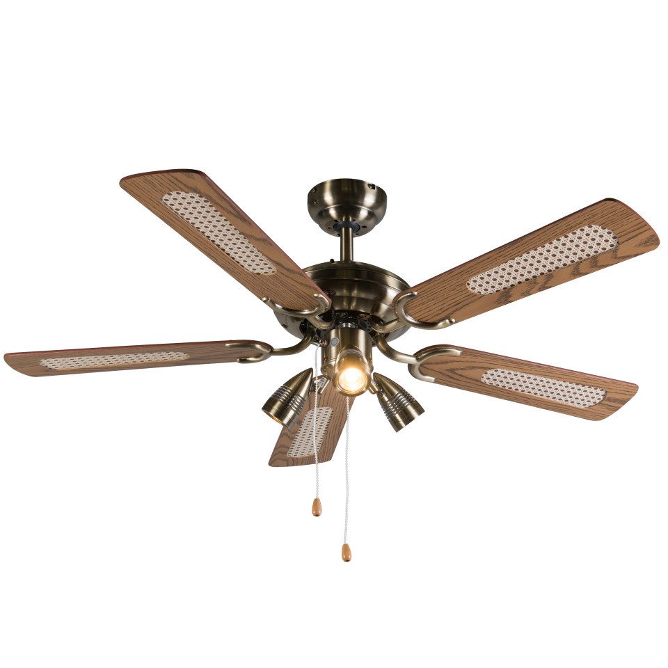 Qazqa Deckenventilator Mistral, GU10, Bronze, Modern, günstig online kaufen