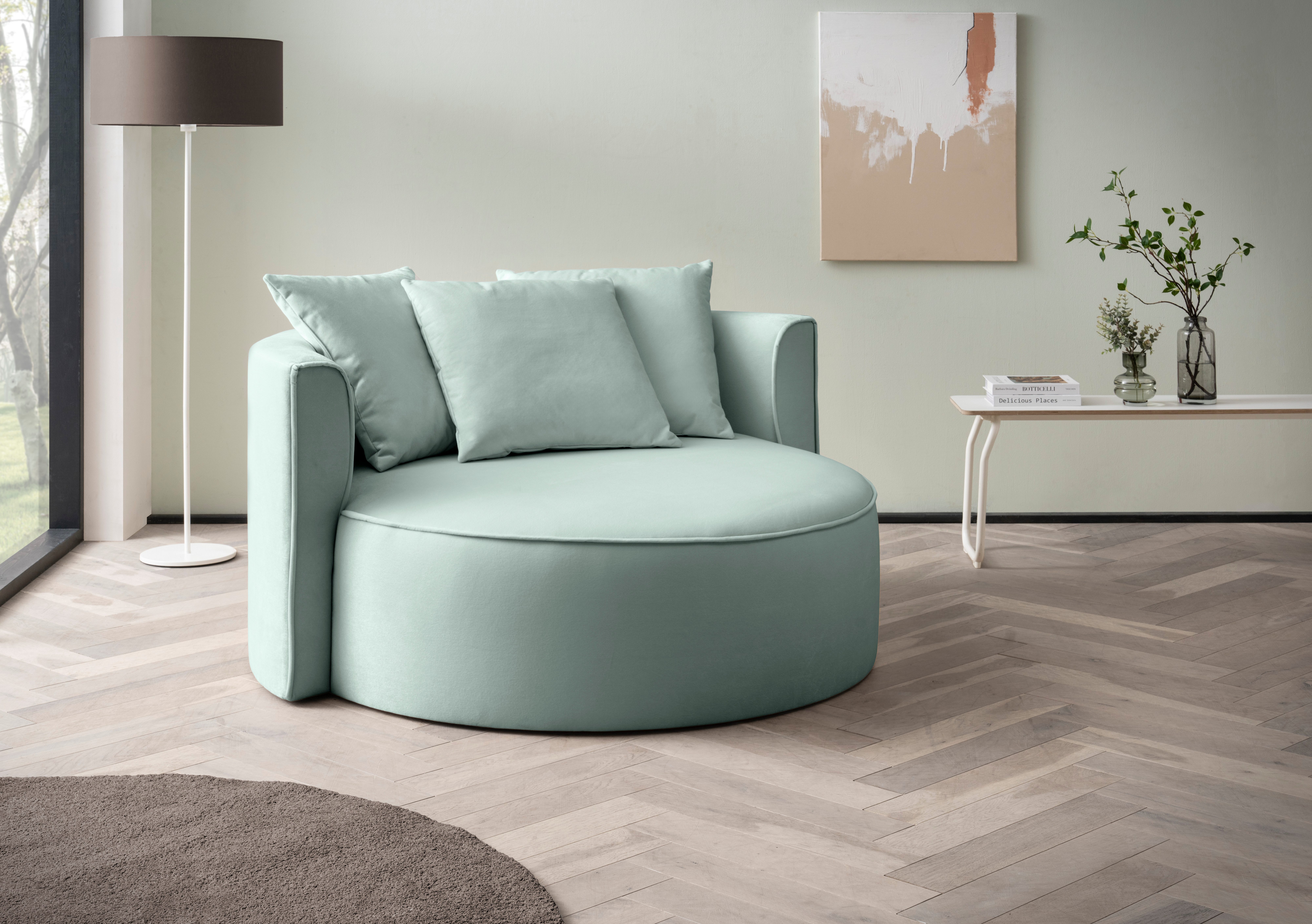 LeGer Home by Lena Gercke XXL-Sessel Isalie, Lesesessel, Loveseat, inklusive Zierkissen, extra große Sitzfläche, optional mit Hocker, Cord, Samt, Bouclé