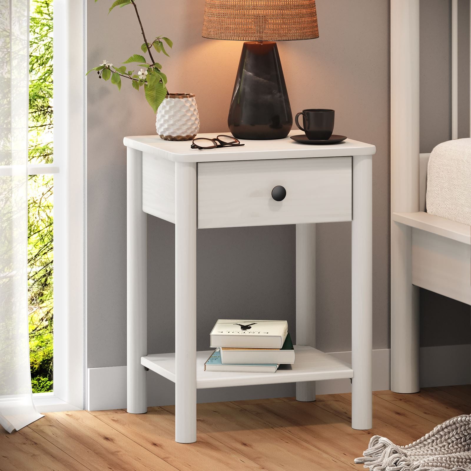 IDIMEX Nachtkommode APOANA, Nachttisch Nachtschrank modern Holz Nachtkommode skandinavisch