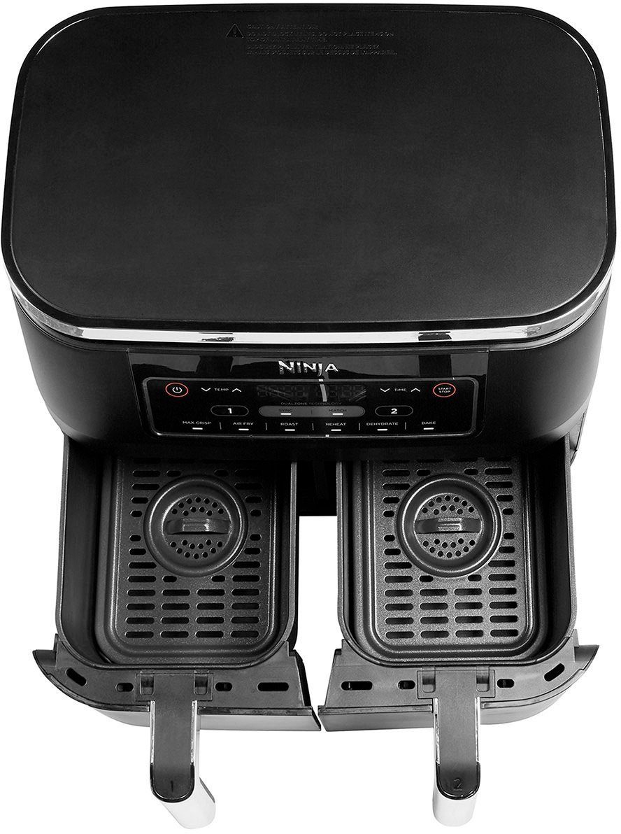 NINJA Heißluftfritteuse Foodi Dual Zone AF300EU, 2400 W, je 0,9 kg Kapazität incl. 2x Knusperblech