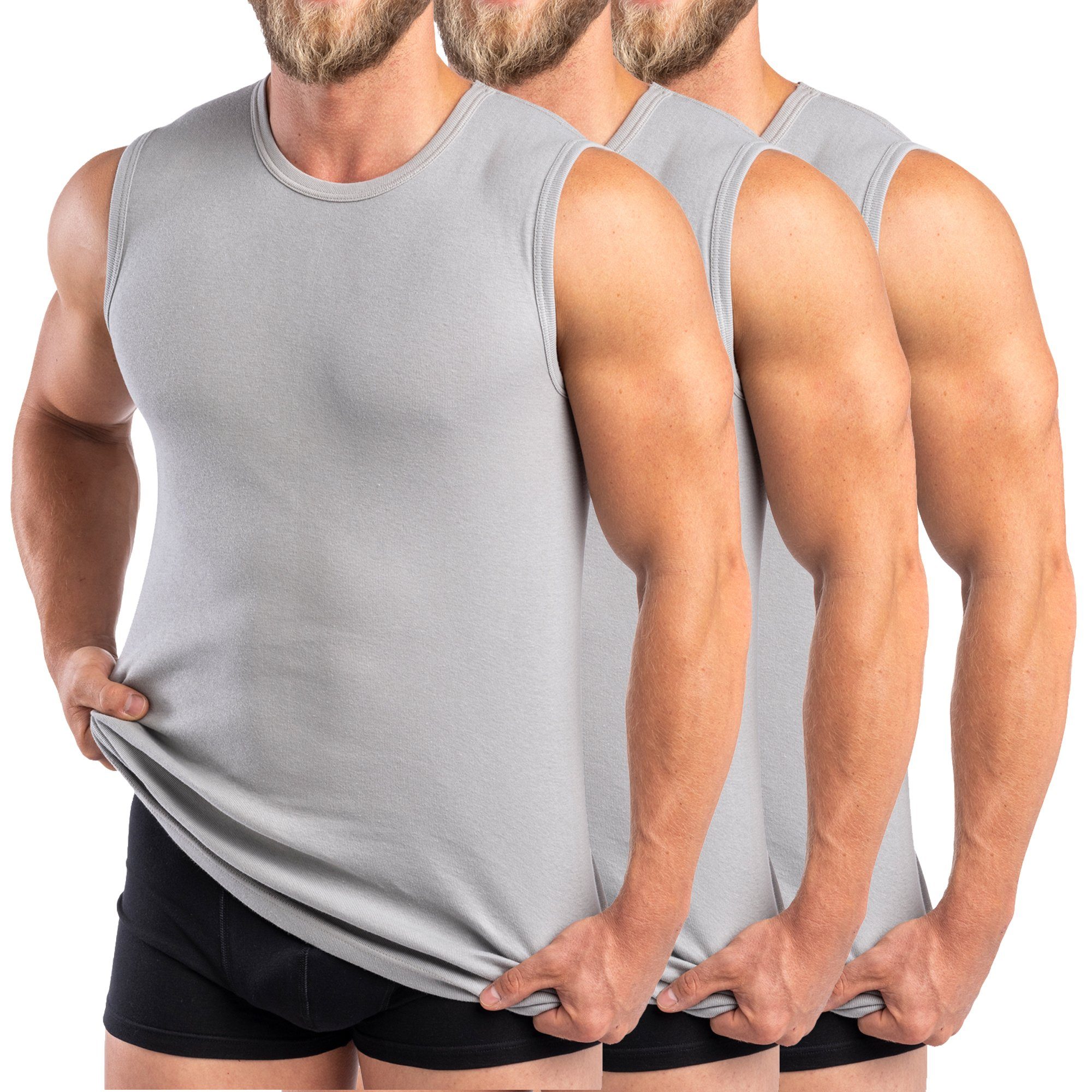 HERMKO Achseltop 3040 3er Pack Herren günstig online kaufen