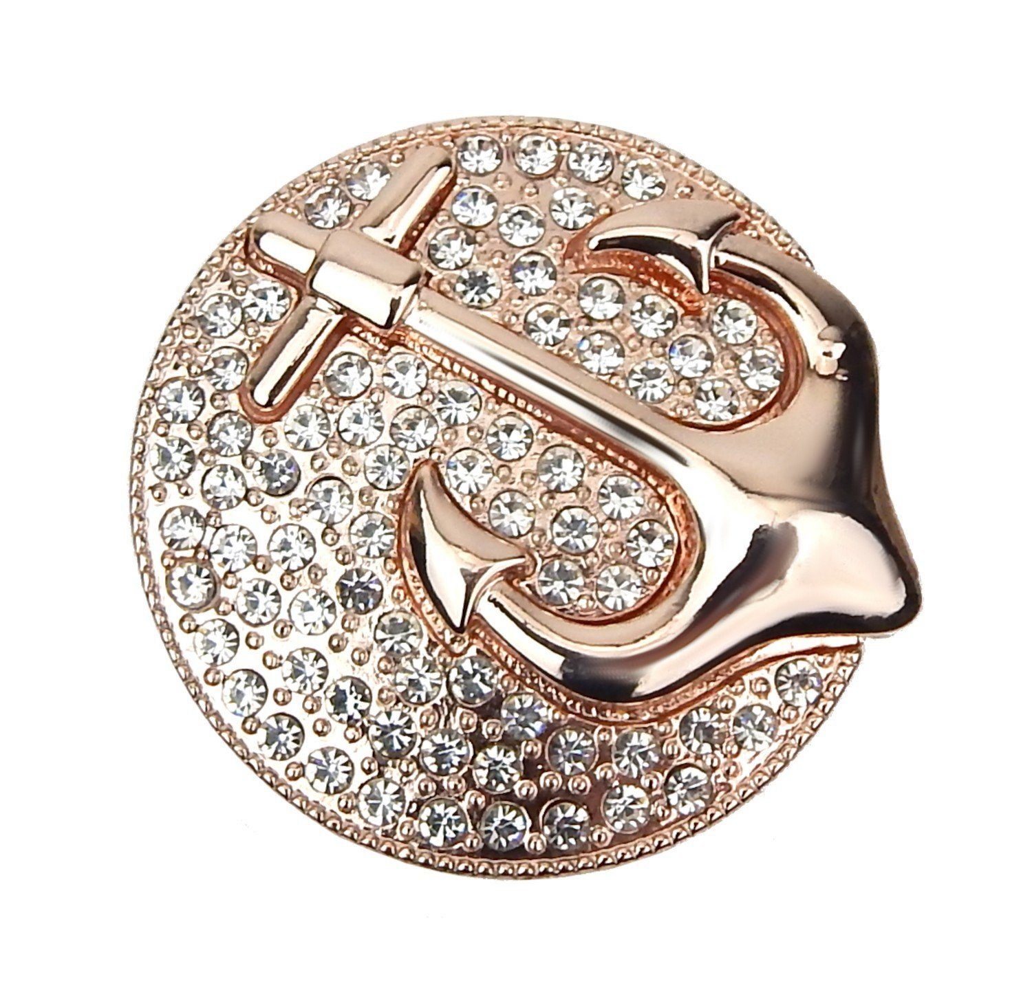 Ella Jonte Brosche, große maritime Glitzer Magnetbrosche mit Anker günstig online kaufen