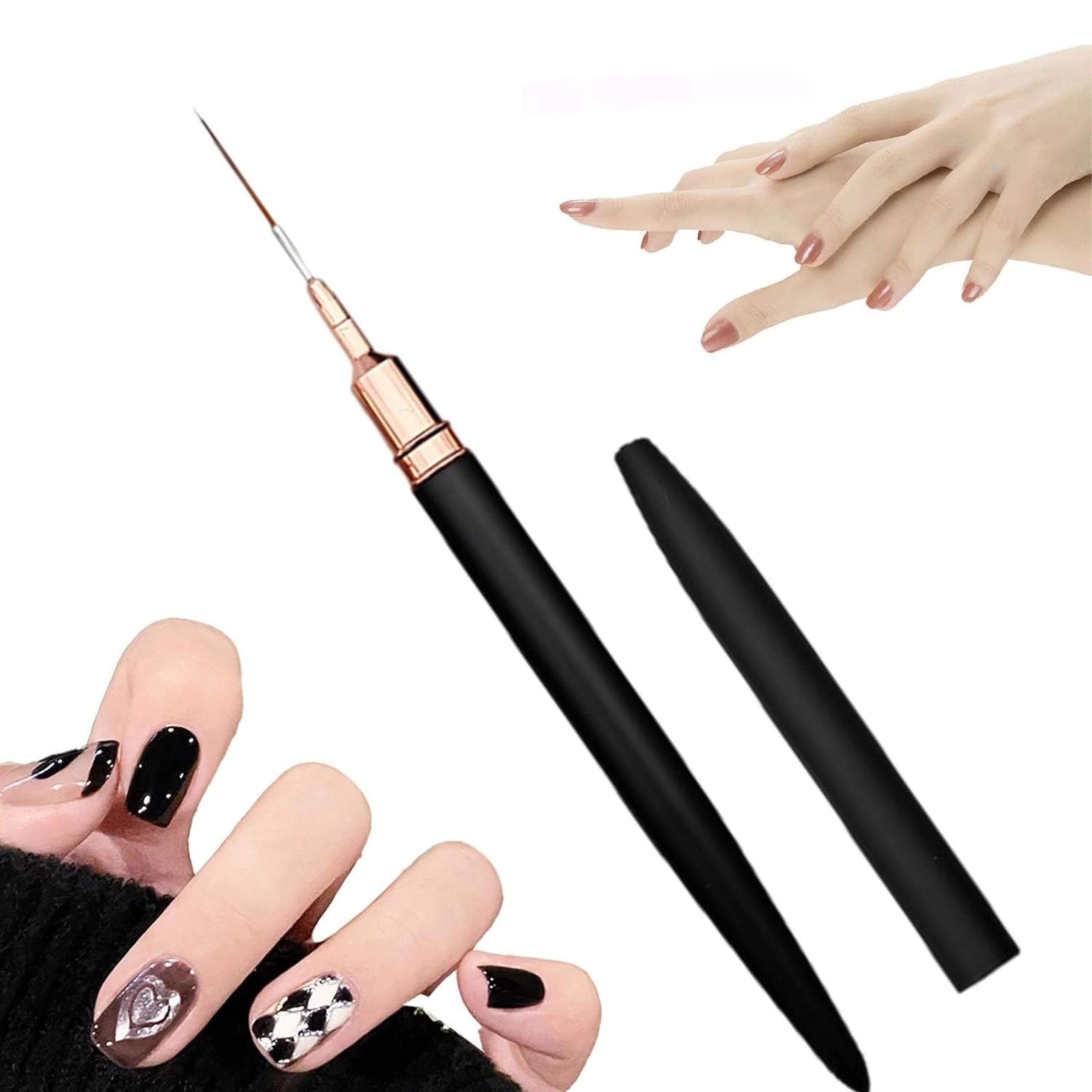 Realb2b Nailart-Pinsel Präzisions-Nailart-Pinselset mit 5 verschiedenen Größen., 5 tlg., Hochwertiges 5-teiliges Pinselset für präzise Nailart-Designs.
