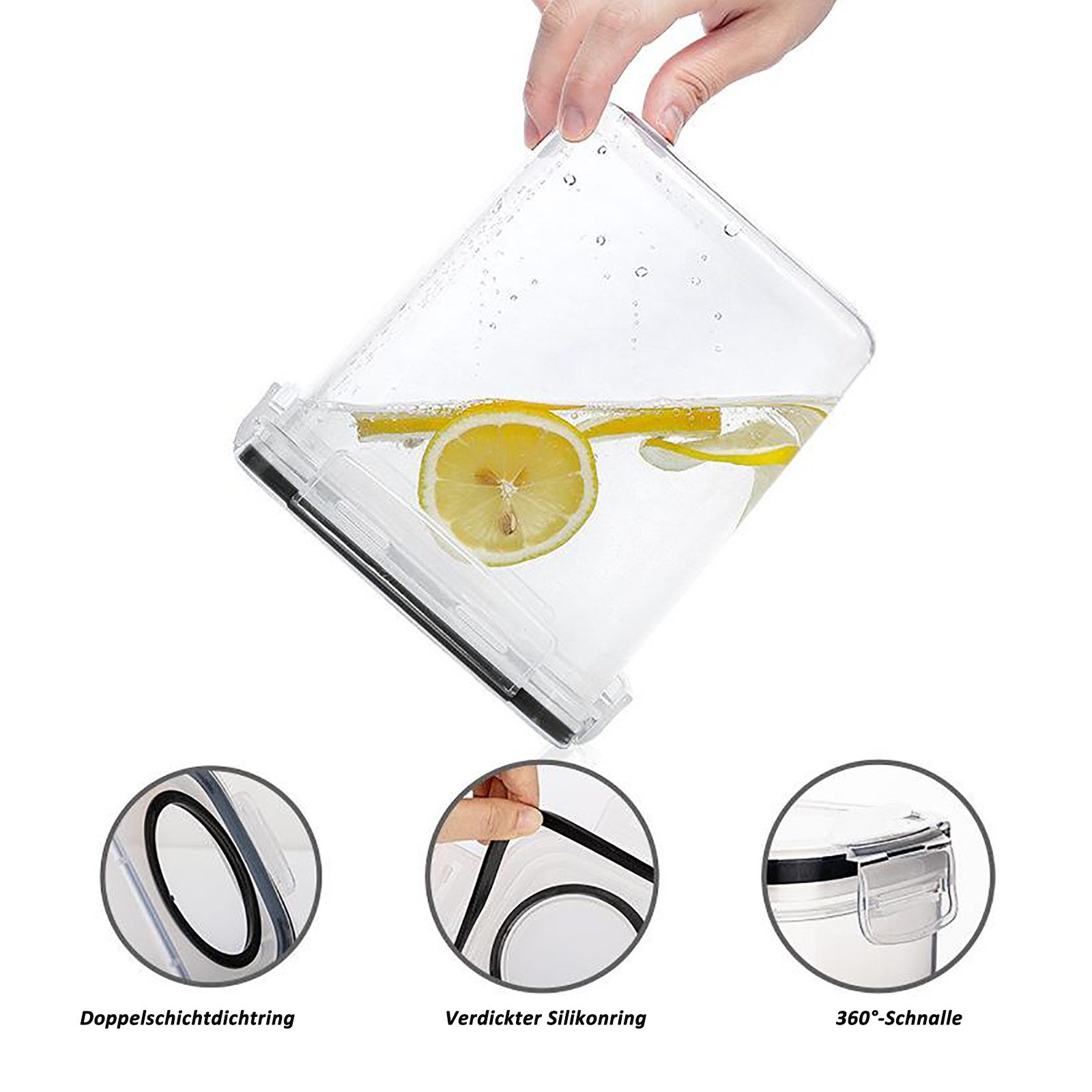 CALIYO Vorratsdose 4L Vorratsdosen Set,Müsli Schüttdose & Frischhaltedosen, Polypropylen (PP), (4-tlg., Satz mit 4 + 24 Etiketten für Getreide, Mehl, Zucker), BPA frei Kunststoff Vorratsdosen luftdicht