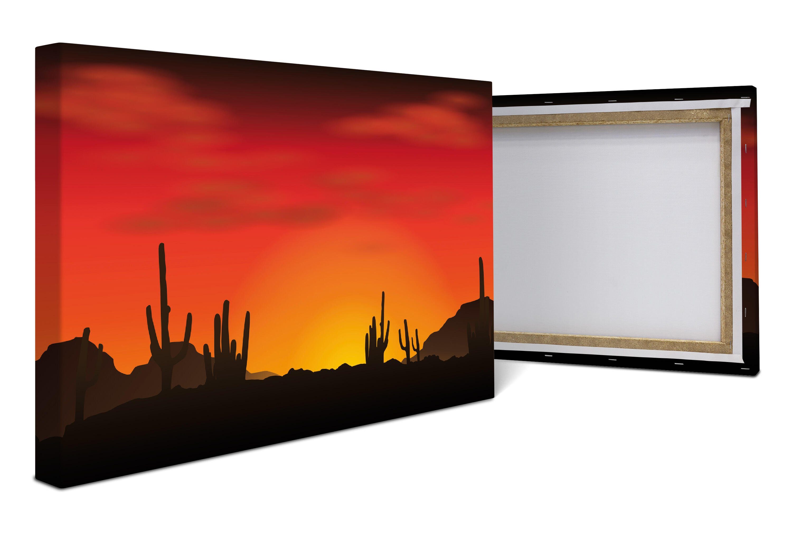 wandmotiv24 Leinwandbild Amerikanische Wüste Floral, Abstrakt (1 St), Wandbild, Wanddeko, Leinwandbilder in versch. Größen