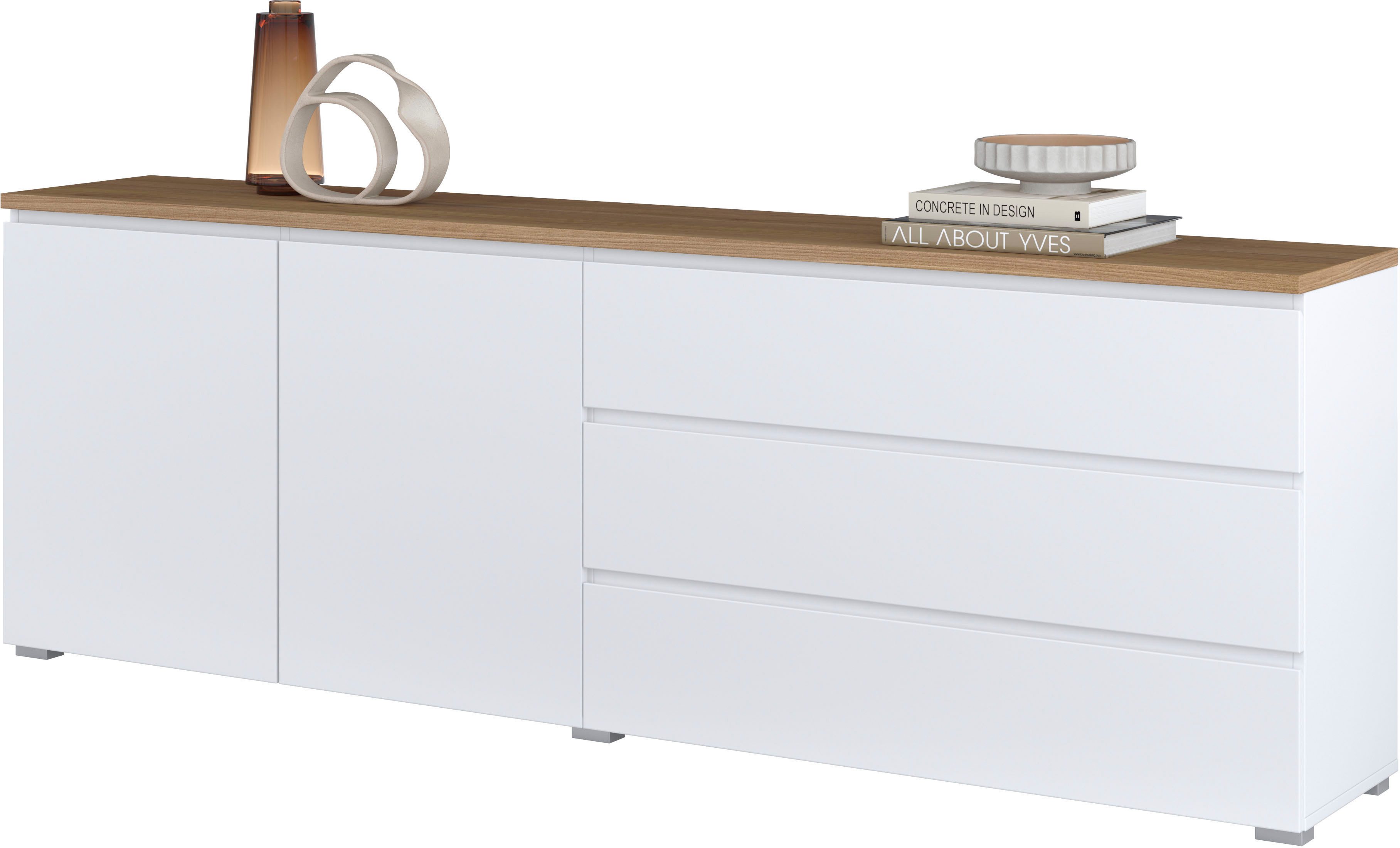 INOSIGN Sideboard Modo, Breite 200 cm, moderne grifflose Kommode 2Türen/3 S günstig online kaufen