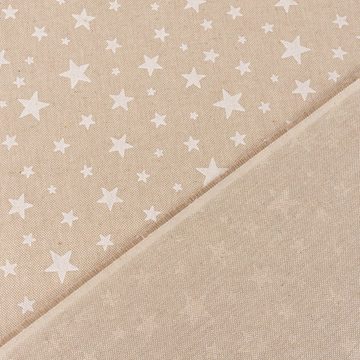 SCHÖNER LEBEN. Tischdecke Weihnachtstischdecke Leinenlook Basic Star Sternchen natur div. Größen, handmade