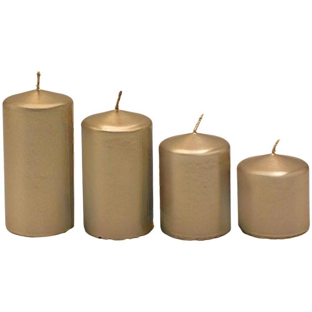 Dekohelden24 Formkerze Stumpenkerzen in verschiedenen Varianten (4er Set)