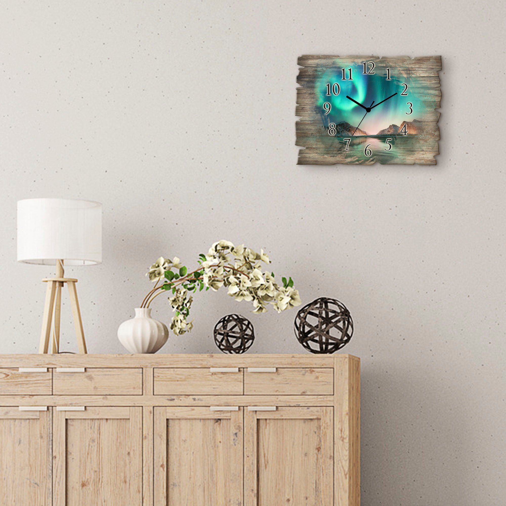 Artland Wanduhr Auroraborialis - Nördliches Polarlicht günstig online kaufen