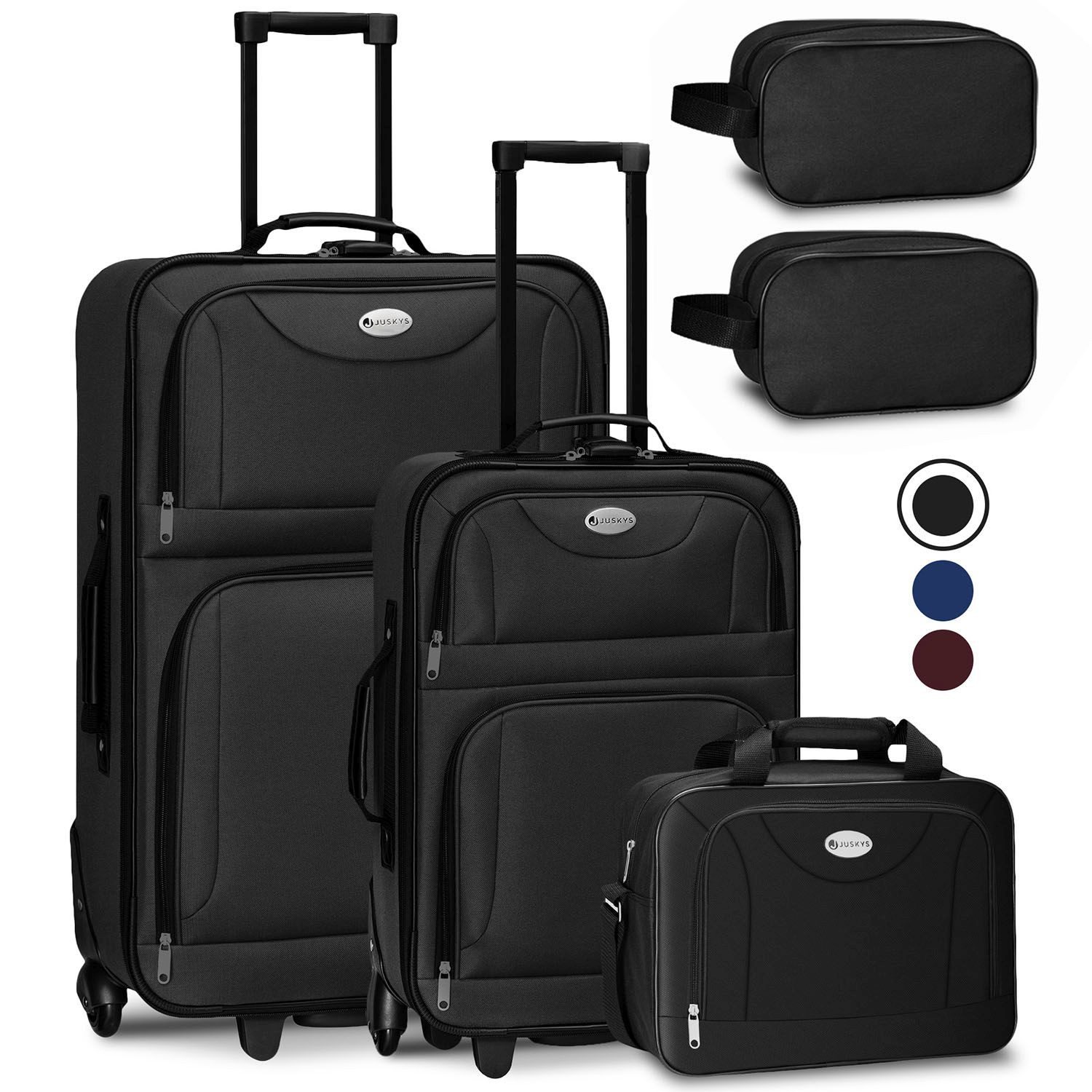 Juskys Валізи на колесахet Athen, 2 Rollen, (5-teilig), 2 Trolley, 1 Umhängetasche, 2 Kosmetiktaschen