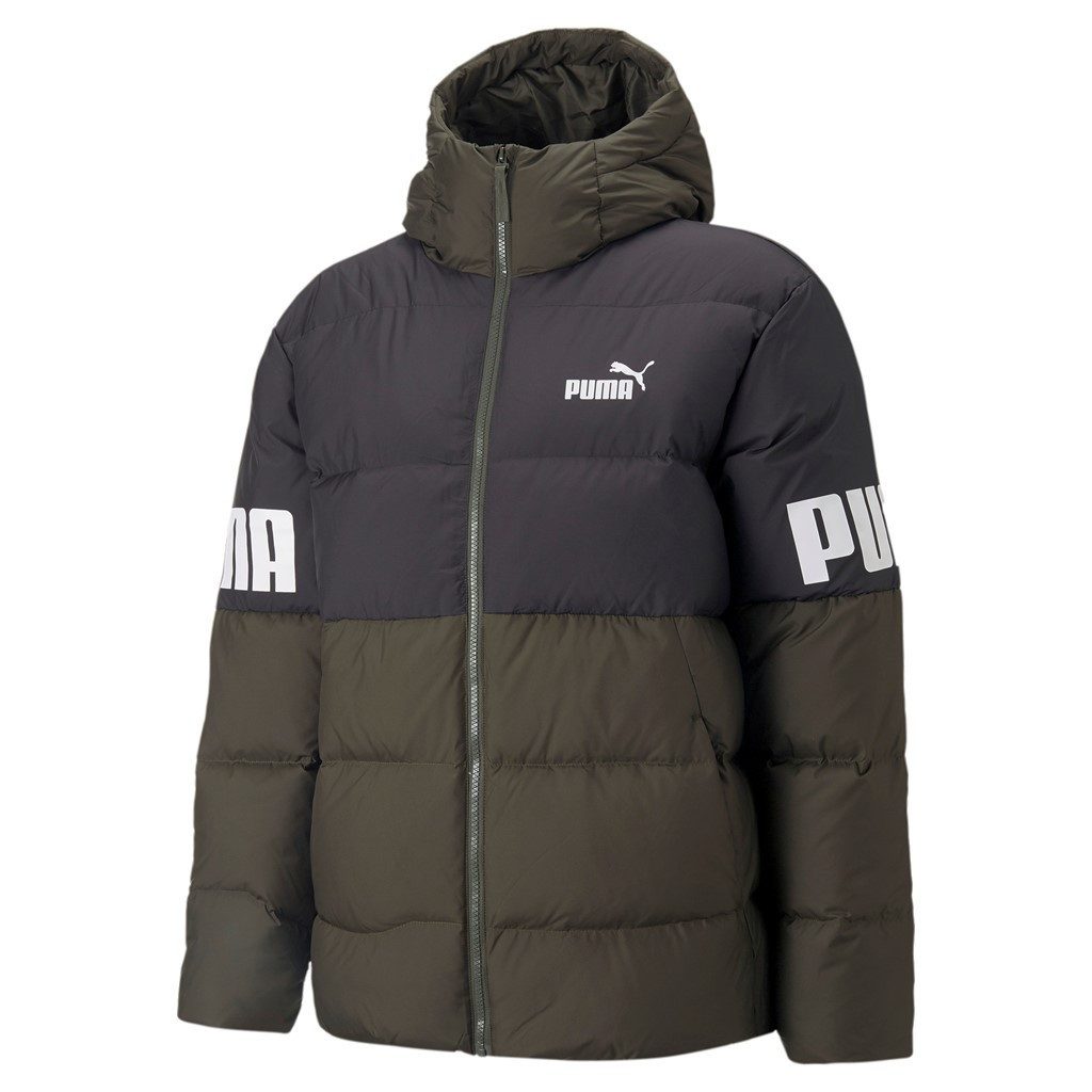PUMA Winterjacke Power Hooded Down Puffer dunkelgrün Herren günstig online kaufen