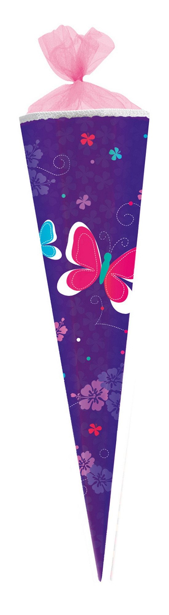Schultüte Herlitz Schultüte / Zuckertüte / 85cm / eckig / "Schmetterlinge"