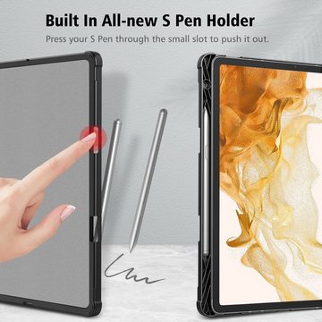 Fintie Tablet-Hülle für Samsung Galaxy Tab S8 Plus 2022/S7 FE 2021/S7 Plus 2020 12.4 Zoll, Multi-Winkel Betrachtung Folio Hülle mit S Pen Halter Dokumentschlitze